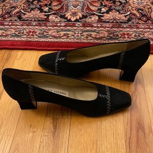 Vintage Martinez Valero Black Suede Heels